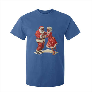 African American Christmas T Shirt For Kid Black Santa Mr Mrs Claus Dancing TS09 Royal Blue Print Your Wear