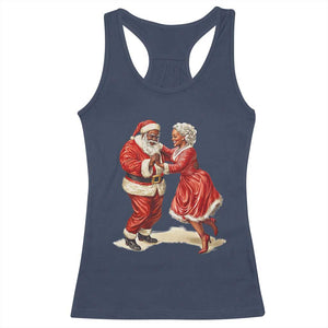 African American Christmas Racerback Tank Top Black Santa Mr Mrs Claus Dancing TS09 Navy Print Your Wear