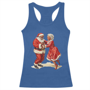 African American Christmas Racerback Tank Top Black Santa Mr Mrs Claus Dancing TS09 Royal Blue Print Your Wear