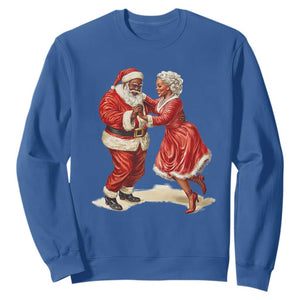 African American Christmas Sweatshirt Black Santa Mr Mrs Claus Dancing TS09 Royal Blue Print Your Wear