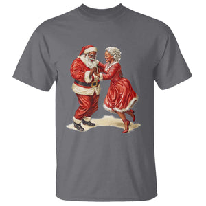 African American Christmas T Shirt Black Santa Mr Mrs Claus Dancing TS09 Charcoal Print Your Wear