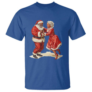 African American Christmas T Shirt Black Santa Mr Mrs Claus Dancing TS09 Royal Blue Print Your Wear