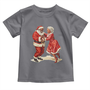 African American Christmas Toddler T Shirt Black Santa Mr Mrs Claus Dancing TS09 Charcoal Print Your Wear