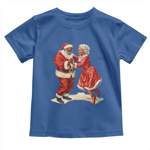 African American Christmas Toddler T Shirt Black Santa Mr Mrs Claus Dancing TS09 Royal Blue Print Your Wear