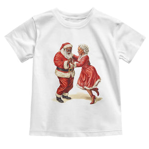 African American Christmas Toddler T Shirt Black Santa Mr Mrs Claus Dancing TS09 White Print Your Wear