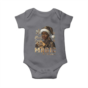 Xmas Melanin Black Girl Magic Baby Onesie TS09 Charcoal Print Your Wear