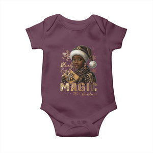 Xmas Melanin Black Girl Magic Baby Onesie TS09 Maroon Print Your Wear