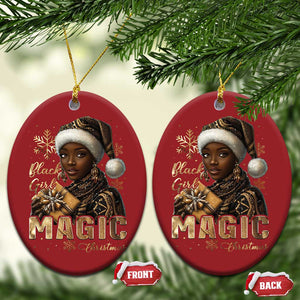 Xmas Melanin Black Girl Magic Christmas Ornament TS09 Oval Red Print Your Wear