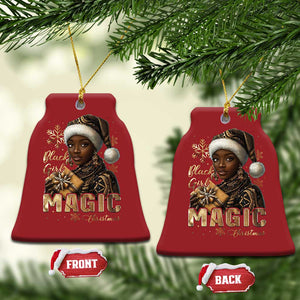 Xmas Melanin Black Girl Magic Christmas Ornament TS09 Bell Flake Red Print Your Wear