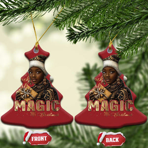 Xmas Melanin Black Girl Magic Christmas Ornament TS09 Christmas Tree Red Print Your Wear