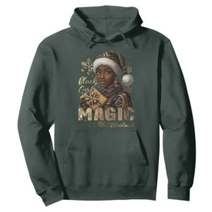 Xmas Melanin Black Girl Magic Hoodie TS09 Dark Forest Green Print Your Wear