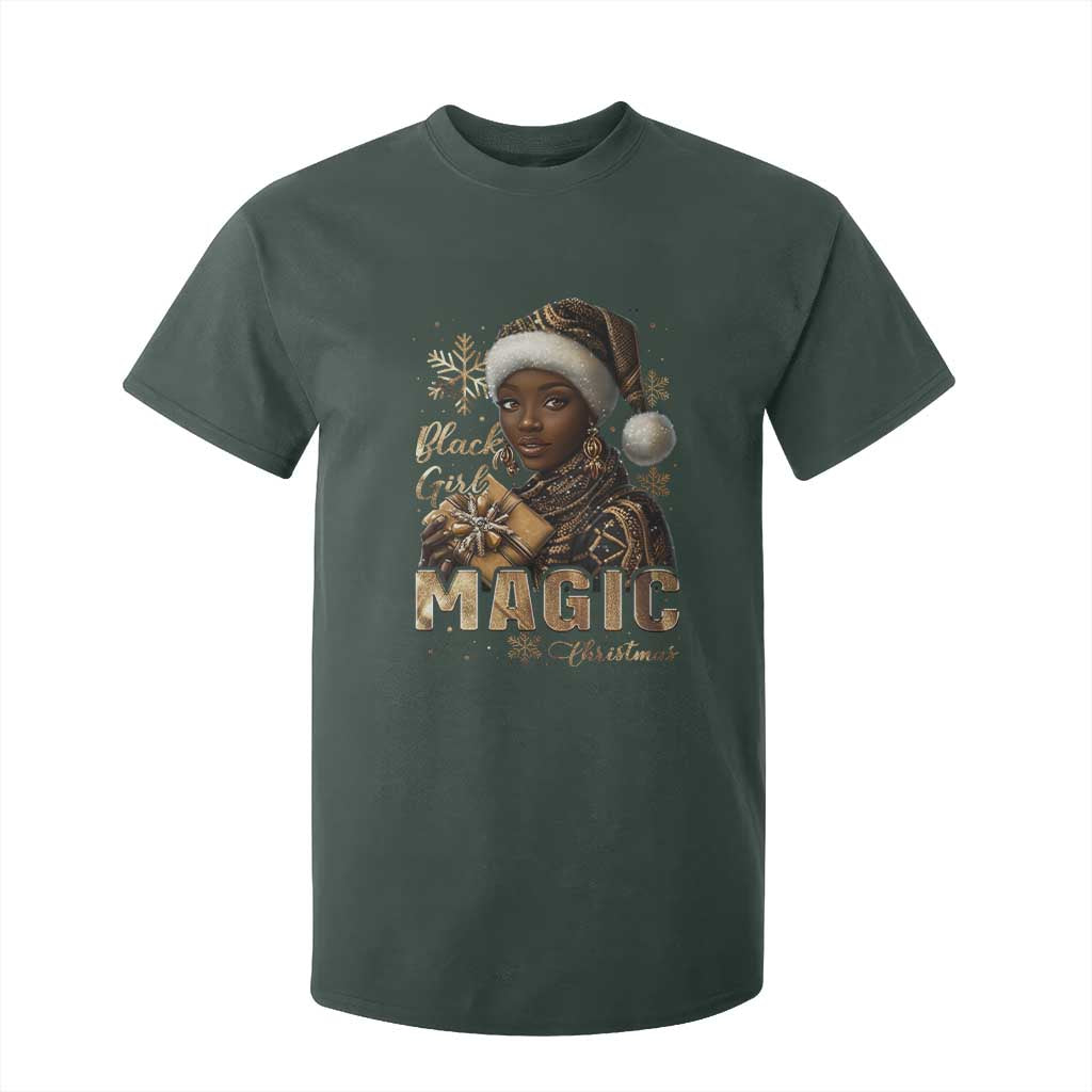 Xmas Melanin Black Girl Magic T Shirt For Kid TS09 Dark Forest Green Print Your Wear