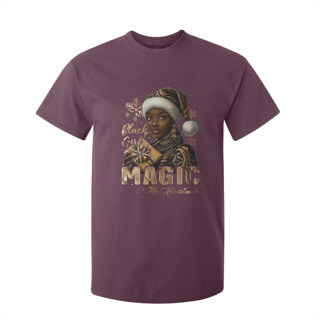 Xmas Melanin Black Girl Magic T Shirt For Kid TS09 Maroon Print Your Wear