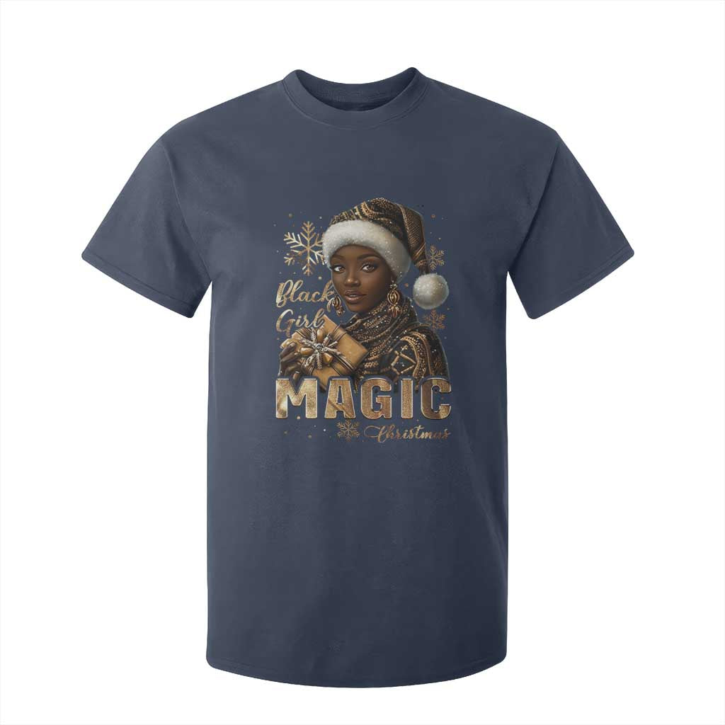 Xmas Melanin Black Girl Magic T Shirt For Kid TS09 Navy Print Your Wear