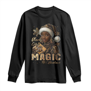 Xmas Melanin Black Girl Magic Long Sleeve Shirt TS09 Black Print Your Wear