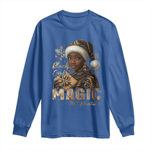 Xmas Melanin Black Girl Magic Long Sleeve Shirt TS09 Royal Blue Print Your Wear