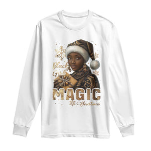 Xmas Melanin Black Girl Magic Long Sleeve Shirt TS09 White Print Your Wear