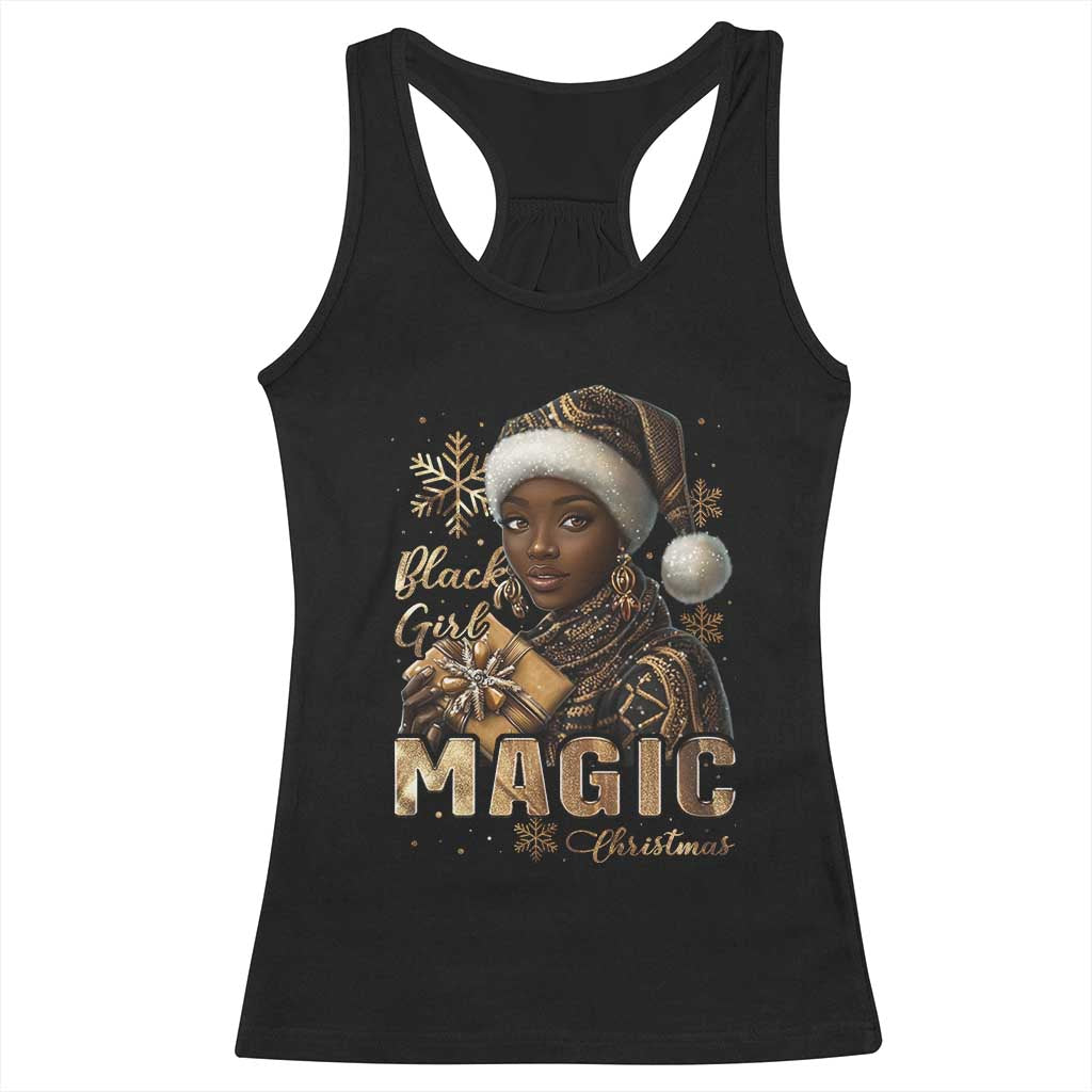 Xmas Melanin Black Girl Magic Racerback Tank Top TS09 Black Print Your Wear