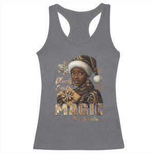 Xmas Melanin Black Girl Magic Racerback Tank Top TS09 Charcoal Print Your Wear