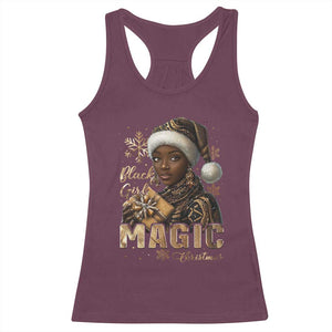 Xmas Melanin Black Girl Magic Racerback Tank Top TS09 Maroon Print Your Wear