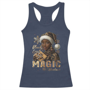 Xmas Melanin Black Girl Magic Racerback Tank Top TS09 Navy Print Your Wear