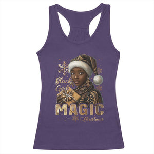 Xmas Melanin Black Girl Magic Racerback Tank Top TS09 Purple Print Your Wear