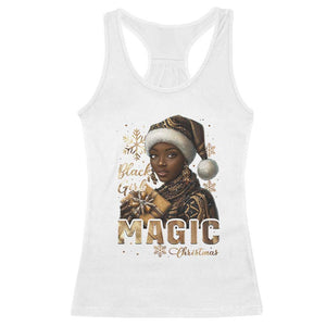 Xmas Melanin Black Girl Magic Racerback Tank Top TS09 White Print Your Wear