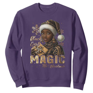 Xmas Melanin Black Girl Magic Sweatshirt TS09 Purple Print Your Wear