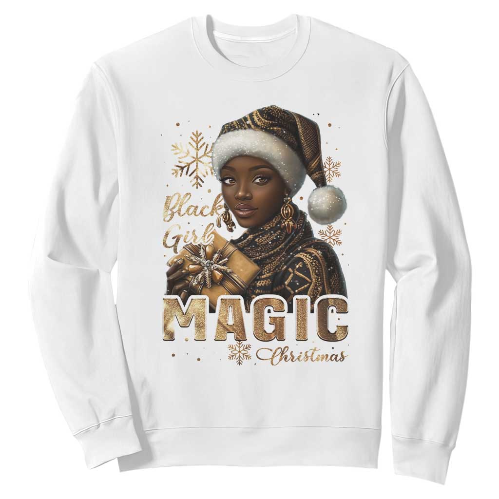 Xmas Melanin Black Girl Magic Sweatshirt TS09 White Print Your Wear