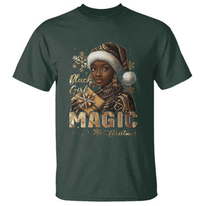 Xmas Melanin Black Girl Magic T Shirt TS09 Dark Forest Green Print Your Wear