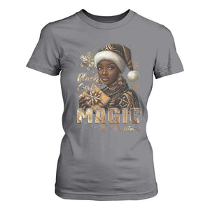 Xmas Melanin Black Girl Magic T Shirt For Women TS09 Charcoal Print Your Wear