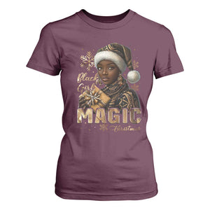 Xmas Melanin Black Girl Magic T Shirt For Women TS09 Maroon Print Your Wear