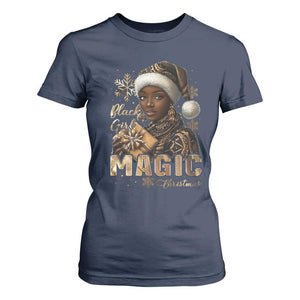 Xmas Melanin Black Girl Magic T Shirt For Women TS09 Navy Print Your Wear