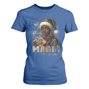 Xmas Melanin Black Girl Magic T Shirt For Women TS09 Royal Blue Print Your Wear