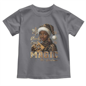 Xmas Melanin Black Girl Magic Toddler T Shirt TS09 Charcoal Print Your Wear