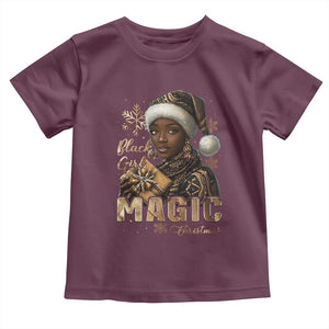 Xmas Melanin Black Girl Magic Toddler T Shirt TS09 Maroon Print Your Wear