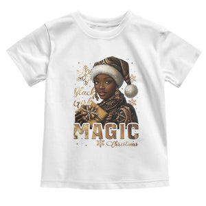 Xmas Melanin Black Girl Magic Toddler T Shirt TS09 White Print Your Wear