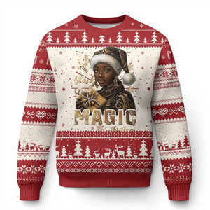 Xmas Melanin Black Girl Magic Ugly Christmas Sweater TS09 Red Print Your Wear