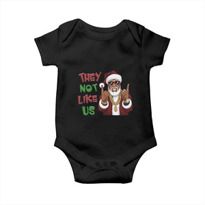 Funny Xmas Hiphop Black Santa Baby Onesie They Not Like Us African American Christmas TS09 Black Print Your Wear