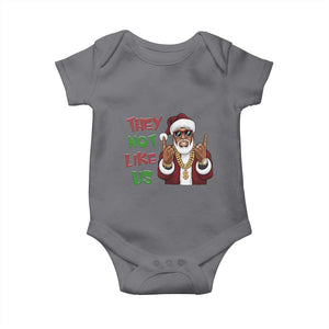 Funny Xmas Hiphop Black Santa Baby Onesie They Not Like Us African American Christmas TS09 Charcoal Print Your Wear