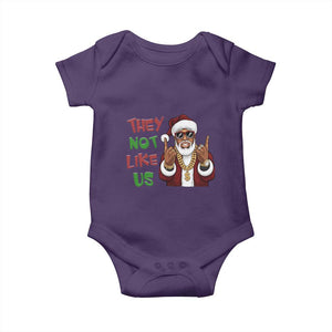 Funny Xmas Hiphop Black Santa Baby Onesie They Not Like Us African American Christmas TS09 Purple Print Your Wear