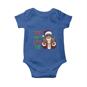 Funny Xmas Hiphop Black Santa Baby Onesie They Not Like Us African American Christmas TS09 Royal Blue Print Your Wear