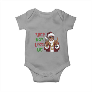 Funny Xmas Hiphop Black Santa Baby Onesie They Not Like Us African American Christmas TS09 Sport Gray Print Your Wear