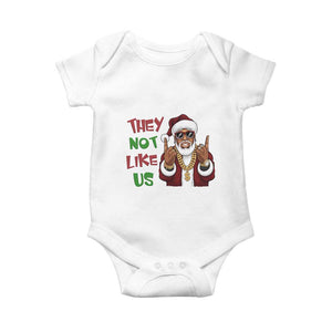 Funny Xmas Hiphop Black Santa Baby Onesie They Not Like Us African American Christmas TS09 White Print Your Wear