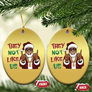 Funny Xmas Hiphop Black Santa Christmas Ornament They Not Like Us African American Christmas TS09 Oval Gold Print Your Wear