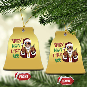 Funny Xmas Hiphop Black Santa Christmas Ornament They Not Like Us African American Christmas TS09 Bell Flake Gold Print Your Wear