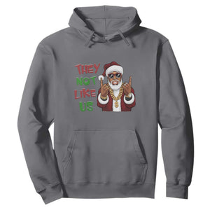 Funny Xmas Hiphop Black Santa Hoodie They Not Like Us African American Christmas TS09 Charcoal Print Your Wear