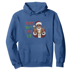 Funny Xmas Hiphop Black Santa Hoodie They Not Like Us African American Christmas TS09 Royal Blue Print Your Wear