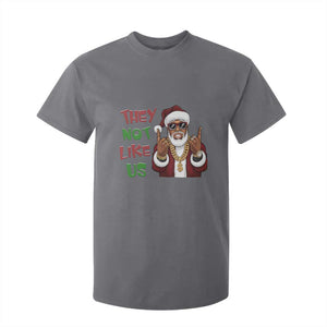 Funny Xmas Hiphop Black Santa T Shirt For Kid They Not Like Us African American Christmas TS09 Charcoal Print Your Wear