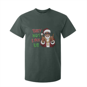 Funny Xmas Hiphop Black Santa T Shirt For Kid They Not Like Us African American Christmas TS09 Dark Forest Green Print Your Wear